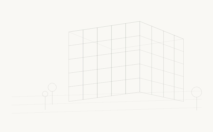 Architectuurschets modern gebouw zonder tekst